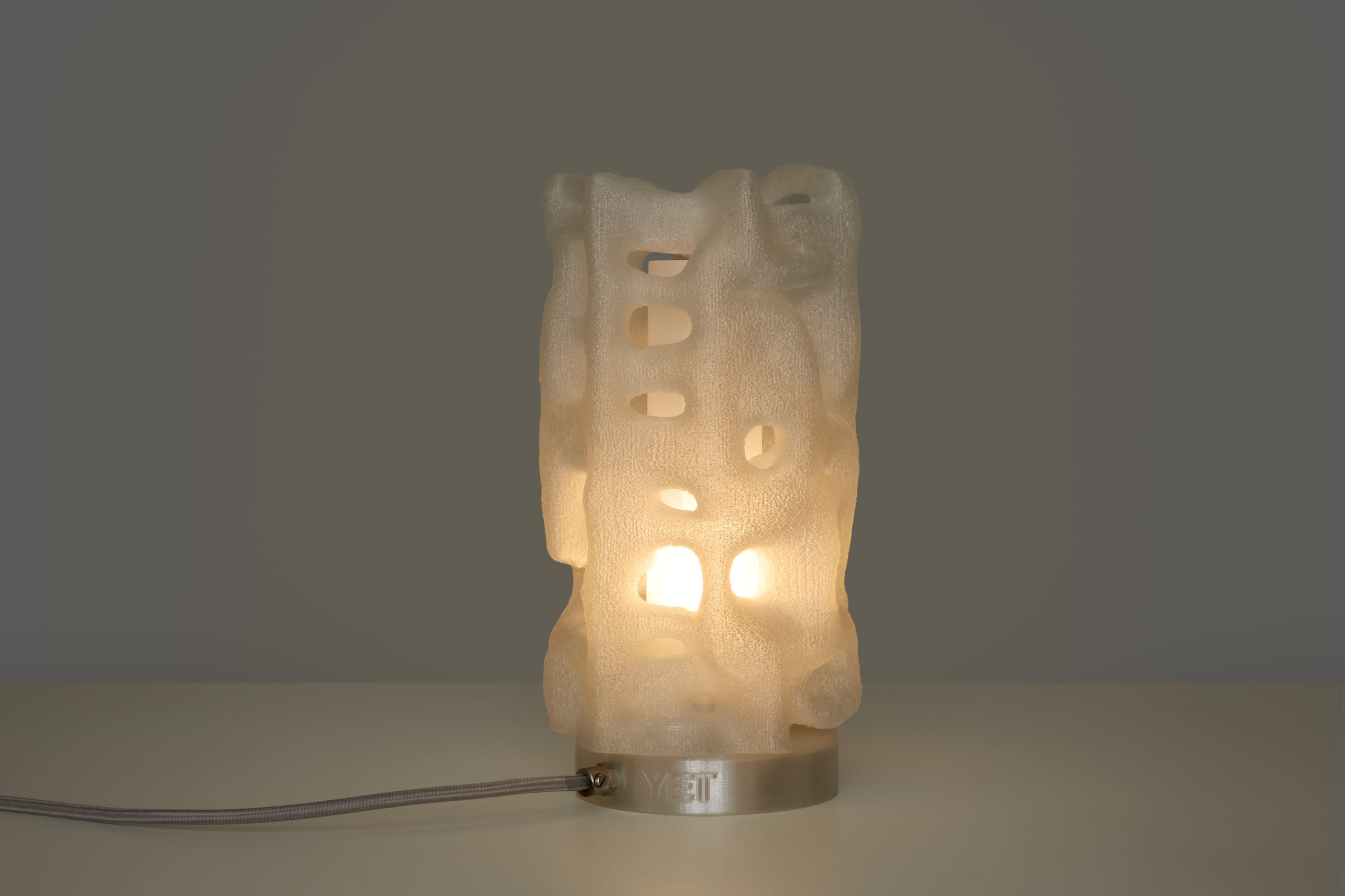ALHERD Table Lamp — warm light, grey cable